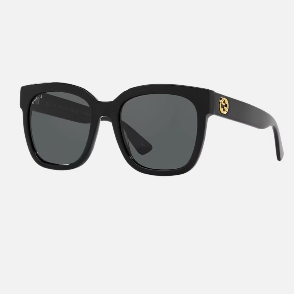 Gucci GG034S Col 001 size 54 Black Oversized Square Sunglasses